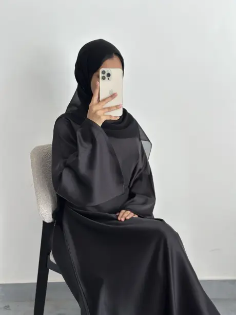 Satin bell sleeve